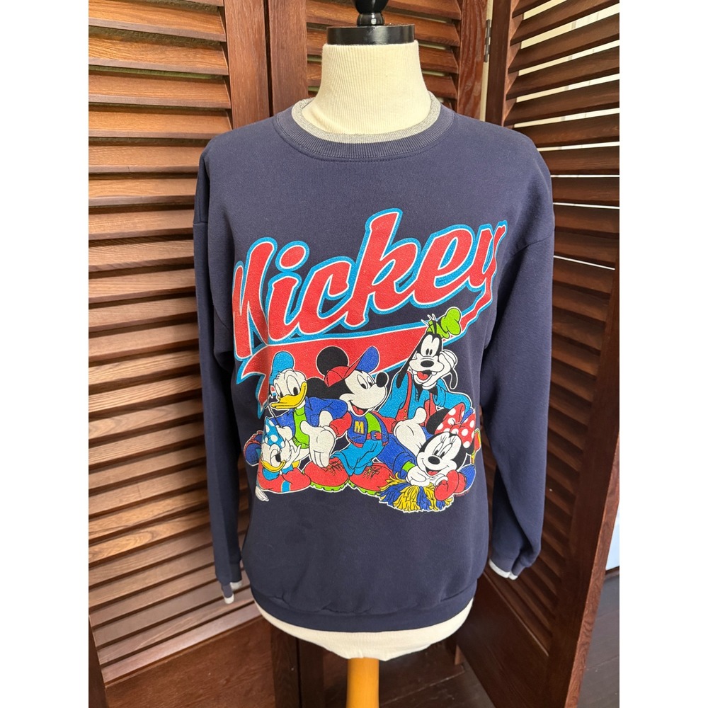 Vintage Mickey Unlimited Jerry Leigh Disney Sweatshirt Navy Blue Made in USA M